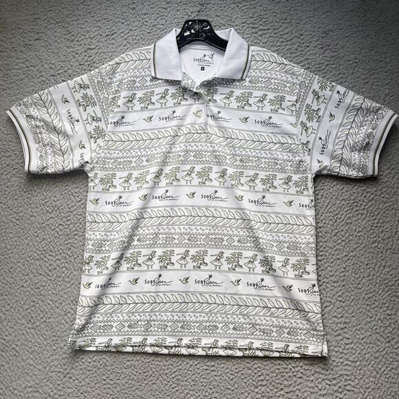 Sony Open Polo Shirt Mens Small White Hawaii Short Sleeve Golf - Picture 1 of 11